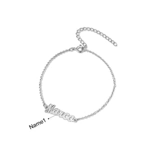 Personalized Rhodium Plated Name Custom Bracelet