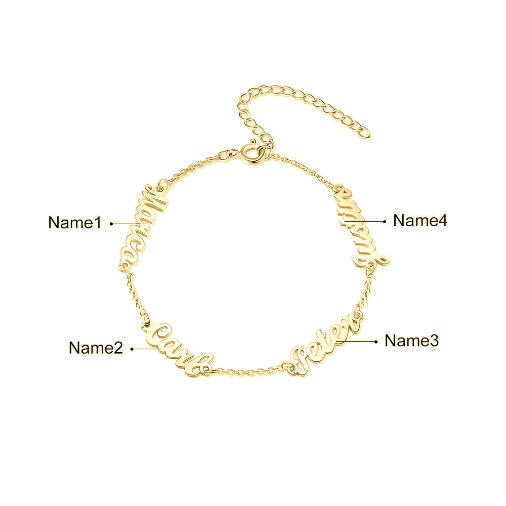 Personalized Rhodium Plated Name Custom Bracelet