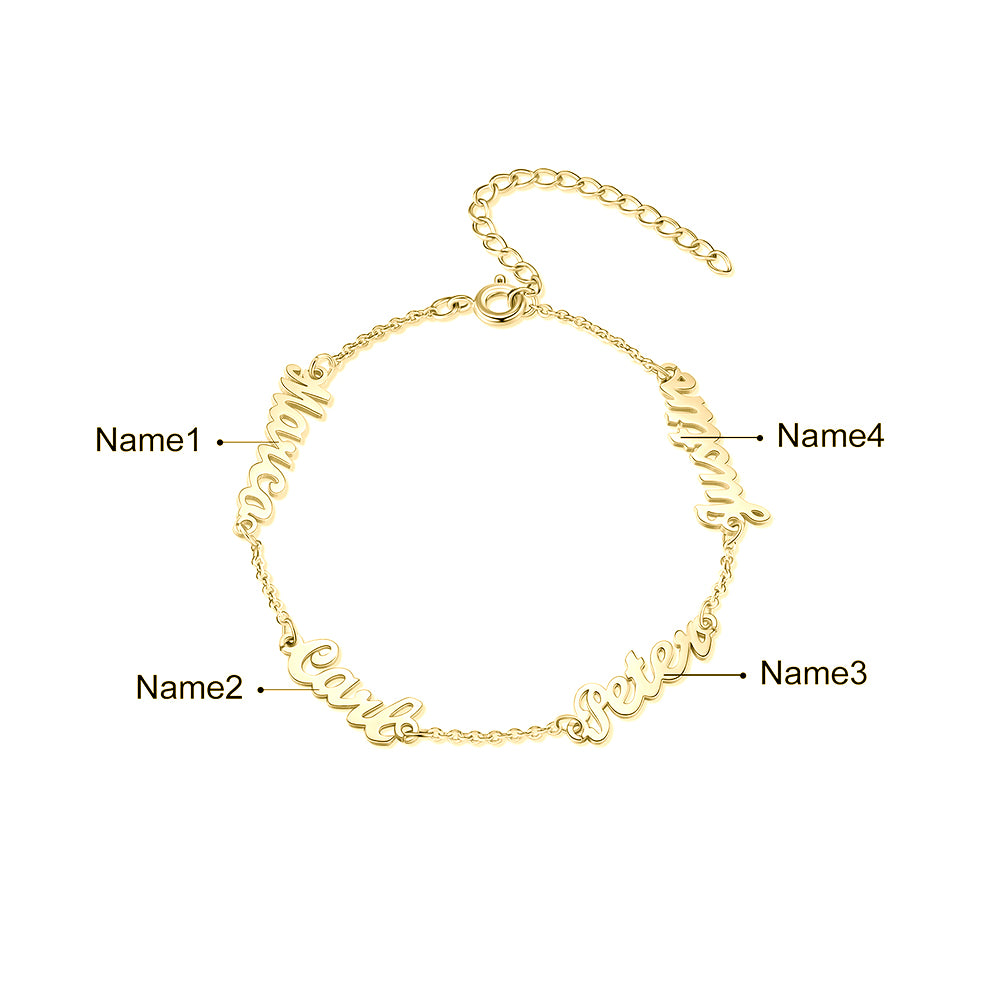 Personalized Rhodium Plated Name Custom Bracelet