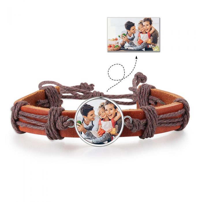 Personalized Braid Rope Photo Bracelet