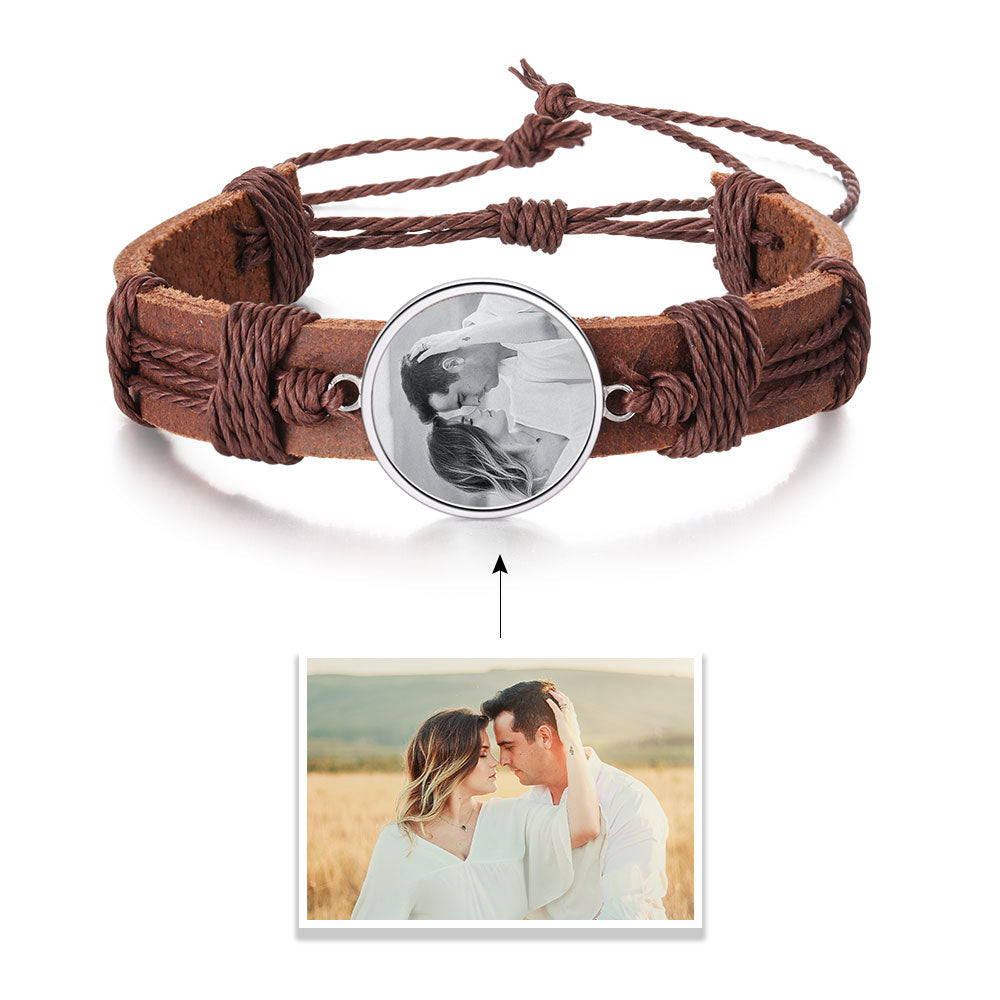 Personalized Braid Rope Photo Bracelet