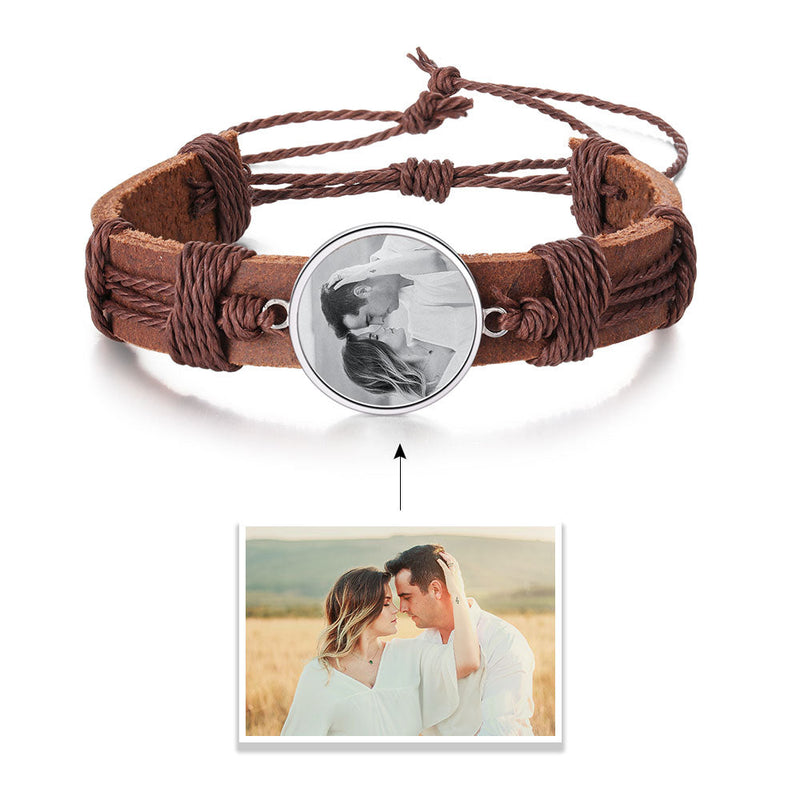 Personalized Braid Rope Photo Bracelet