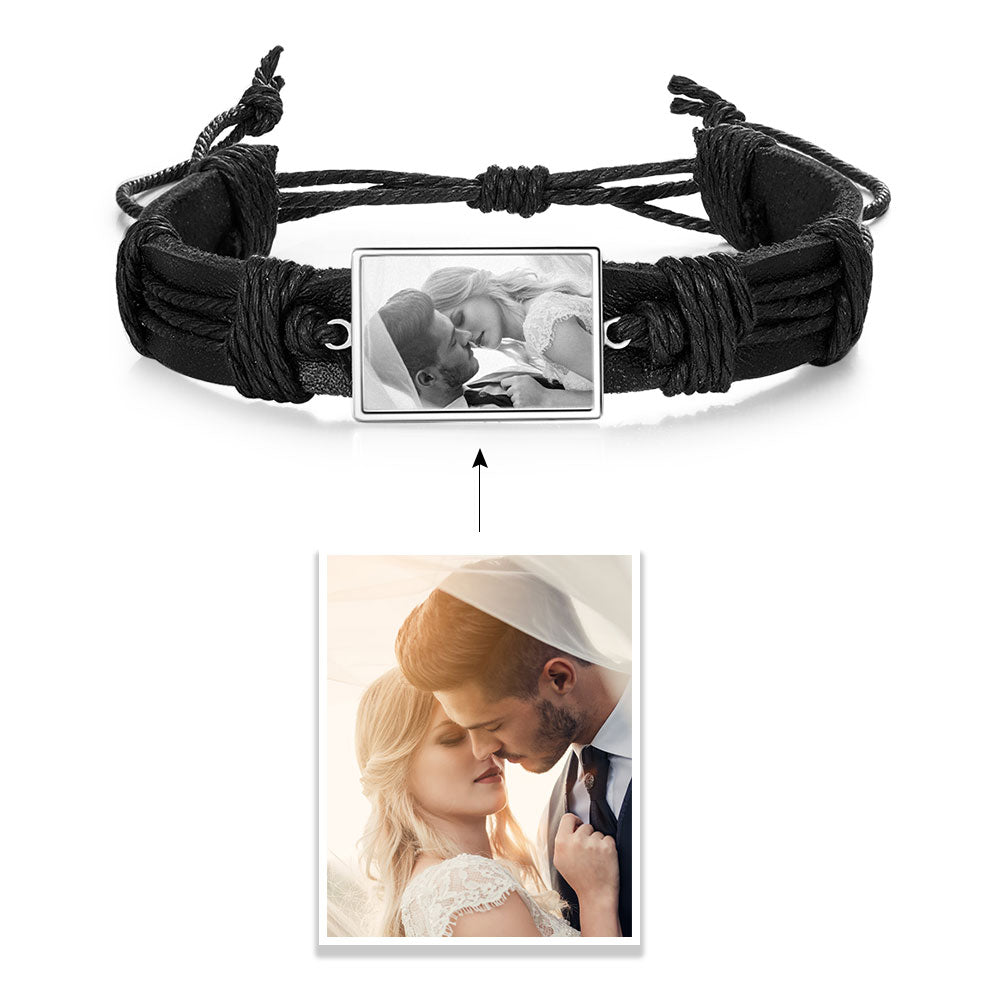 Personalized Braid Rope Photo Bracelet