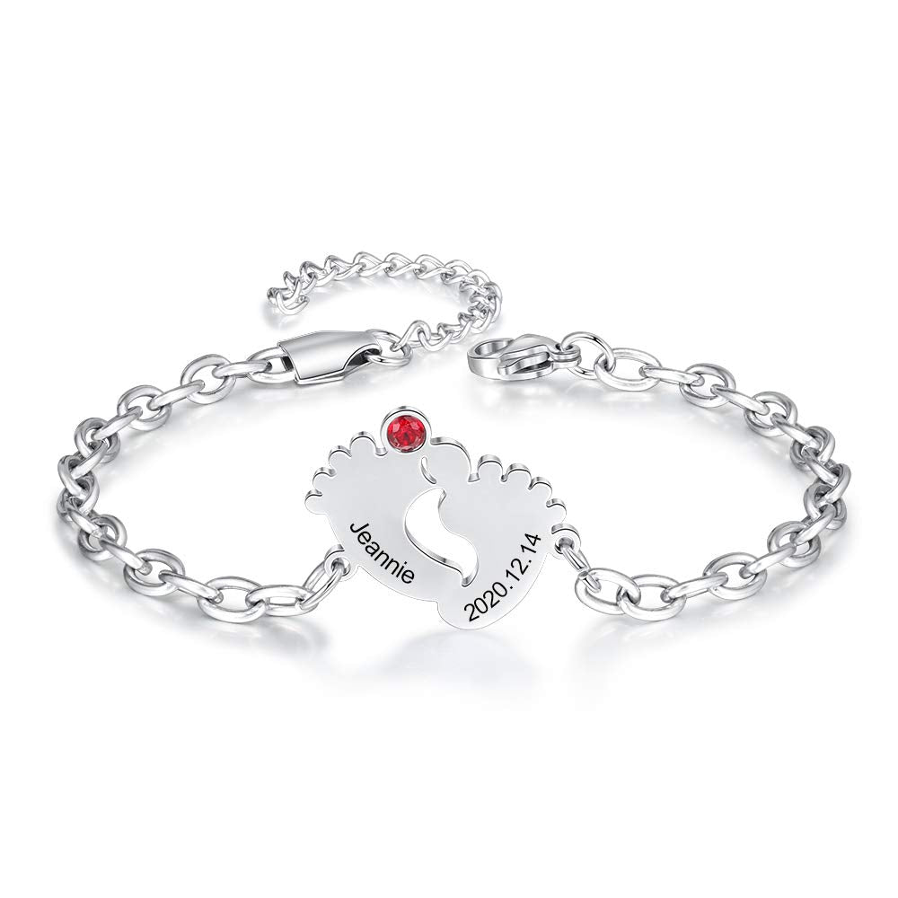Stainless Steel Baby Feet Bracelet