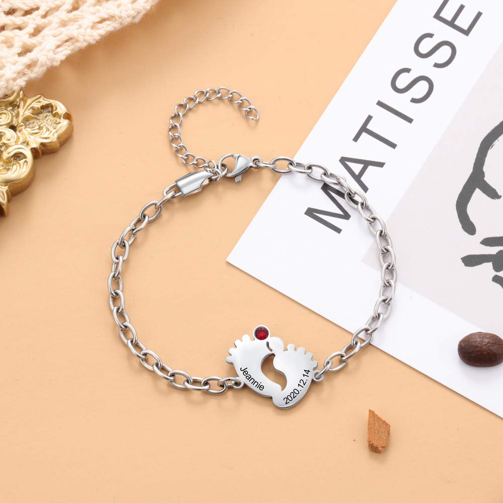 Stainless Steel Baby Feet Bracelet