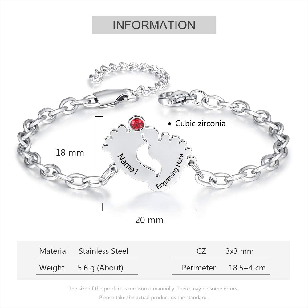 Stainless Steel Baby Feet Bracelet