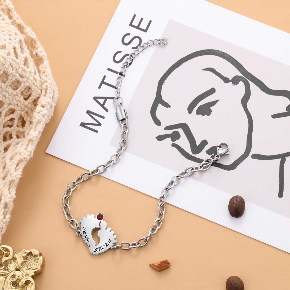 Stainless Steel Baby Feet Bracelet