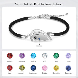 Personalized Heart Shape Couple Bracelet