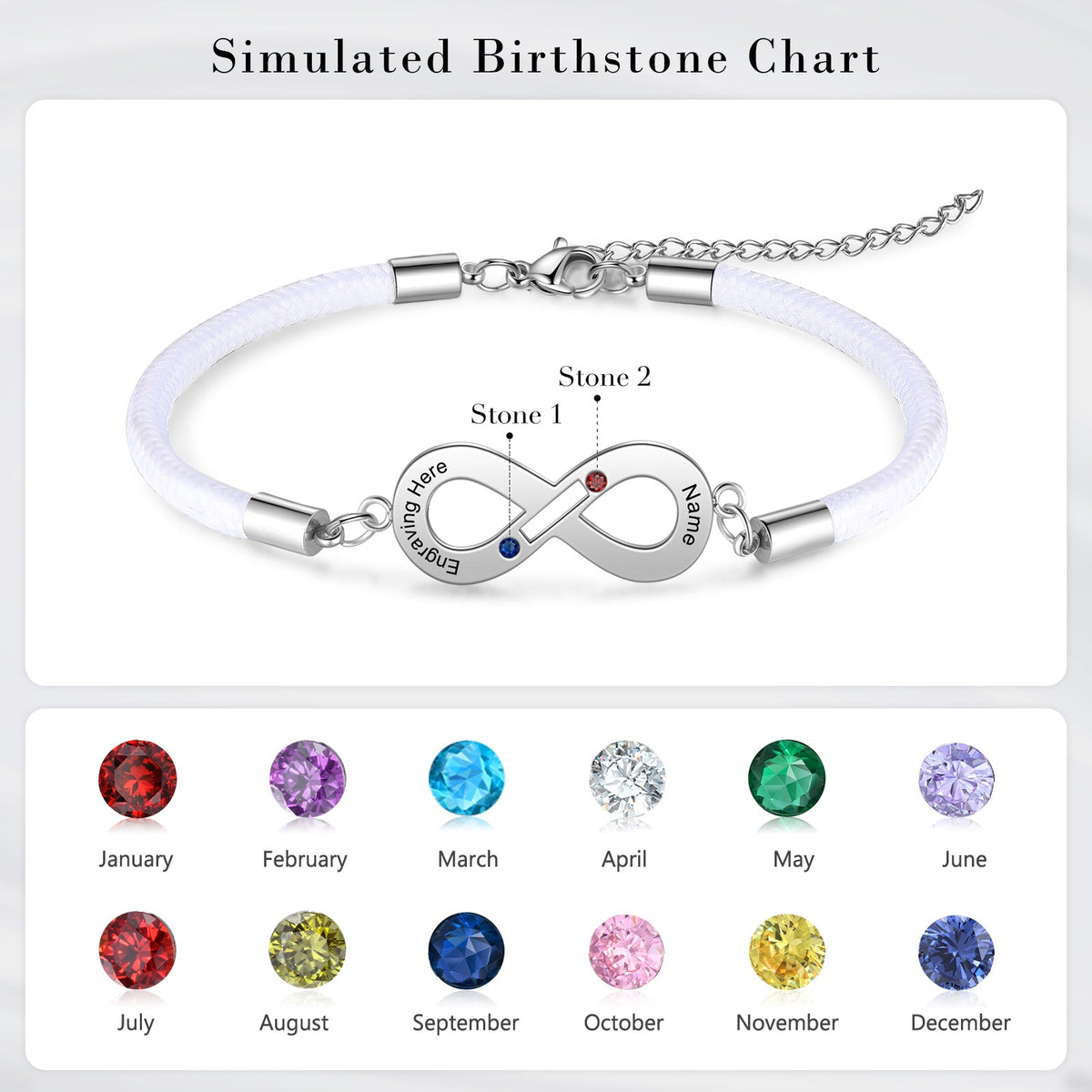 Personalized Stainless Steel Infinity Couple Bracelet
