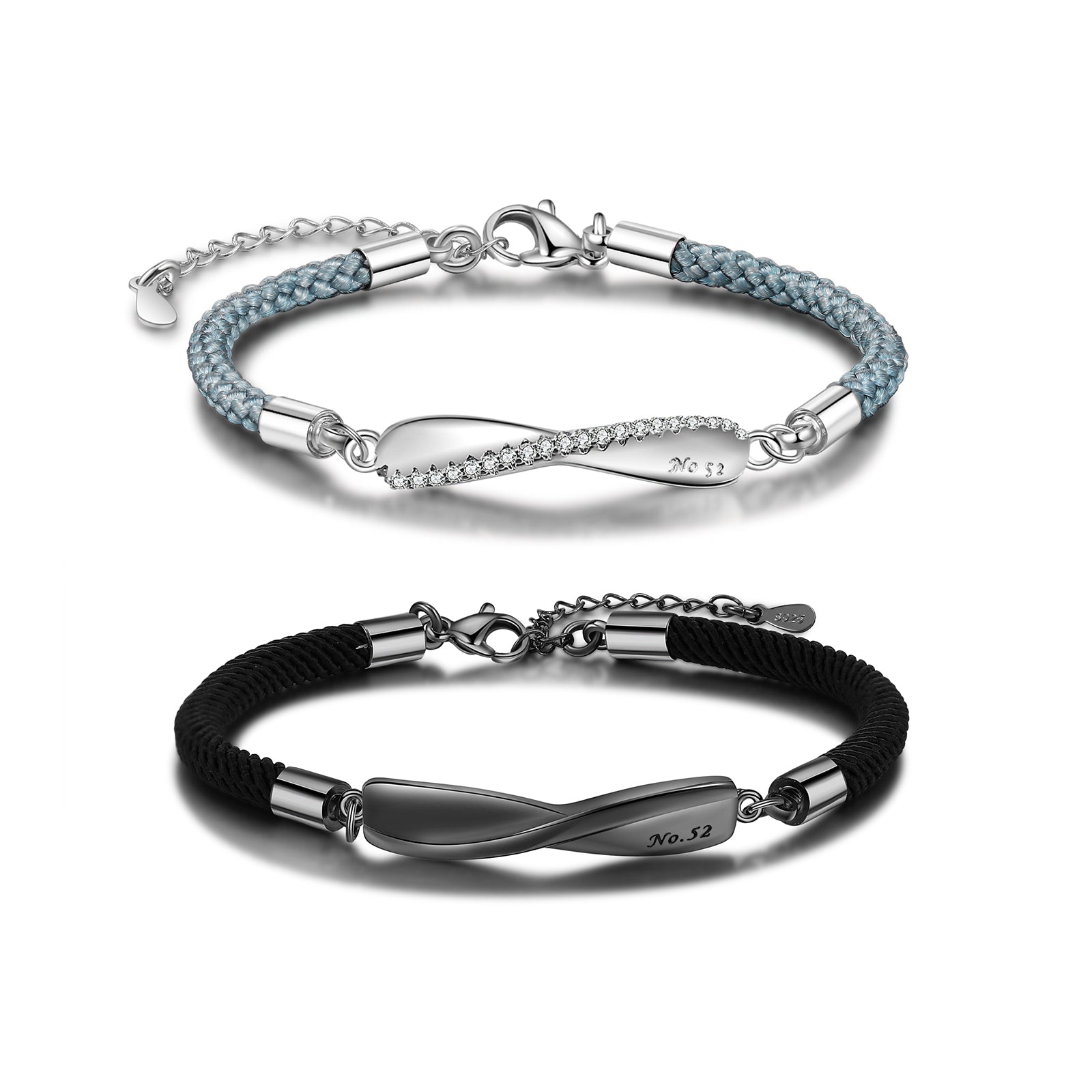 Jewelry Rhodium Plated Couple Bracelet
