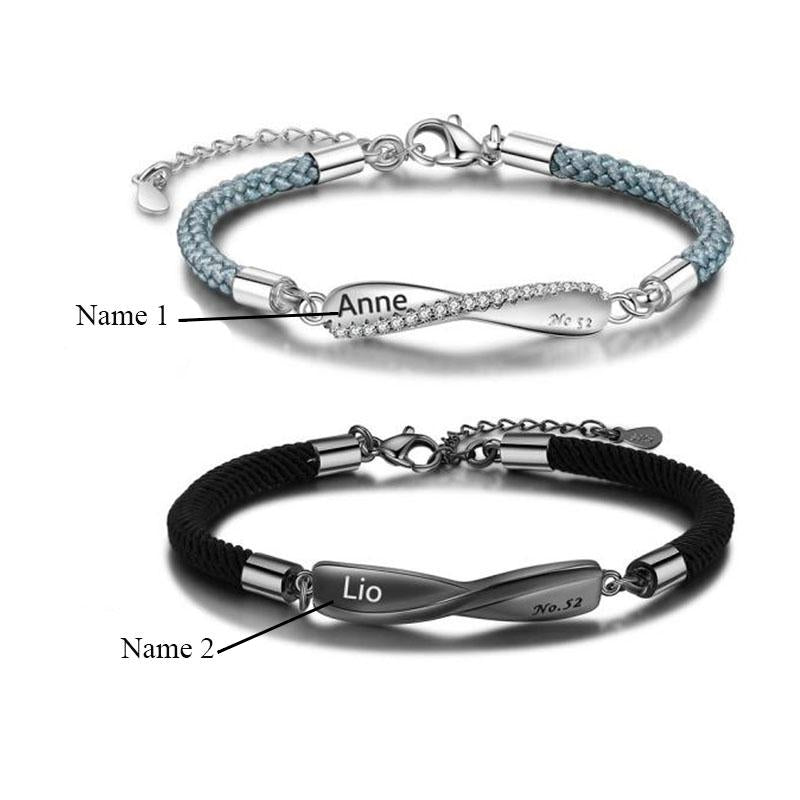 Jewelry Rhodium Plated Couple Bracelet