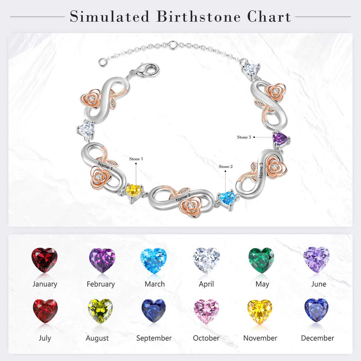 Custom Infinity Flower Bracelet