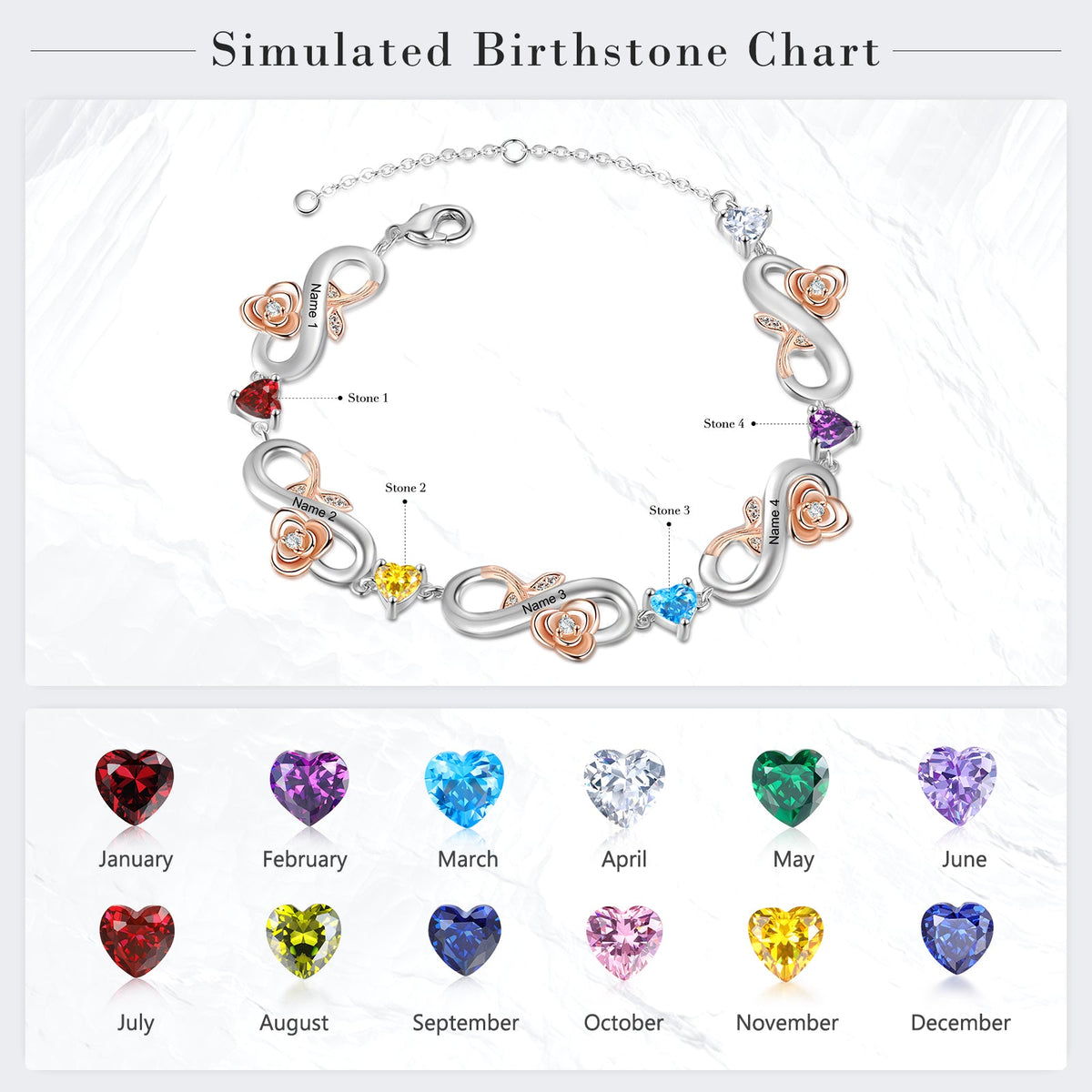 Custom Infinity Flower Bracelet