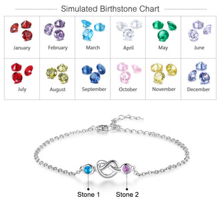 Birthstone Rhodium Plated Bracelet