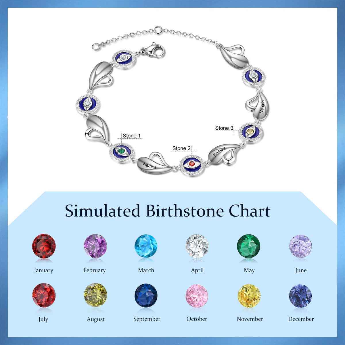 Personalized Evil Eye Bracelet