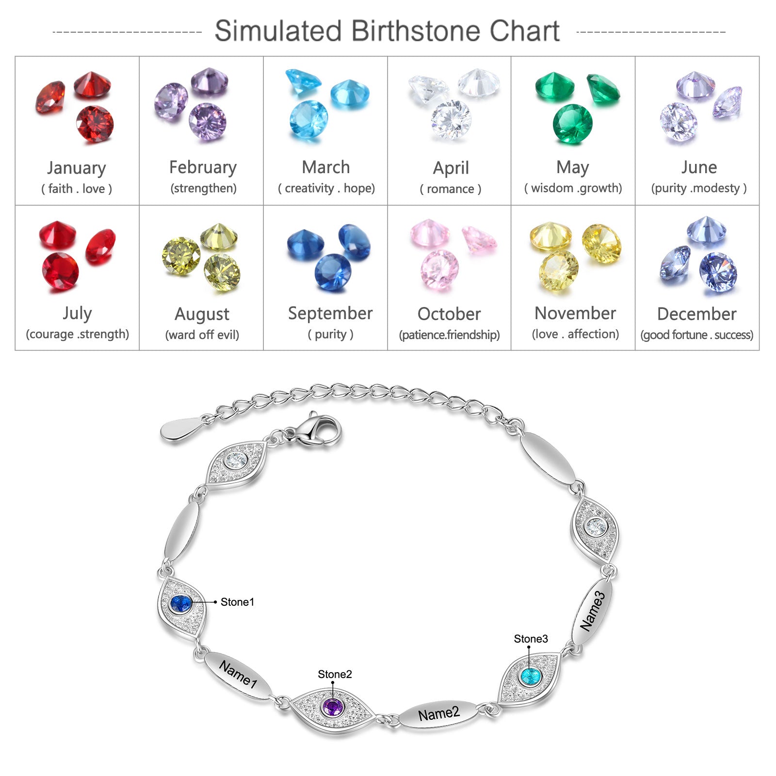 Personalized Evil Eye Bracelet
