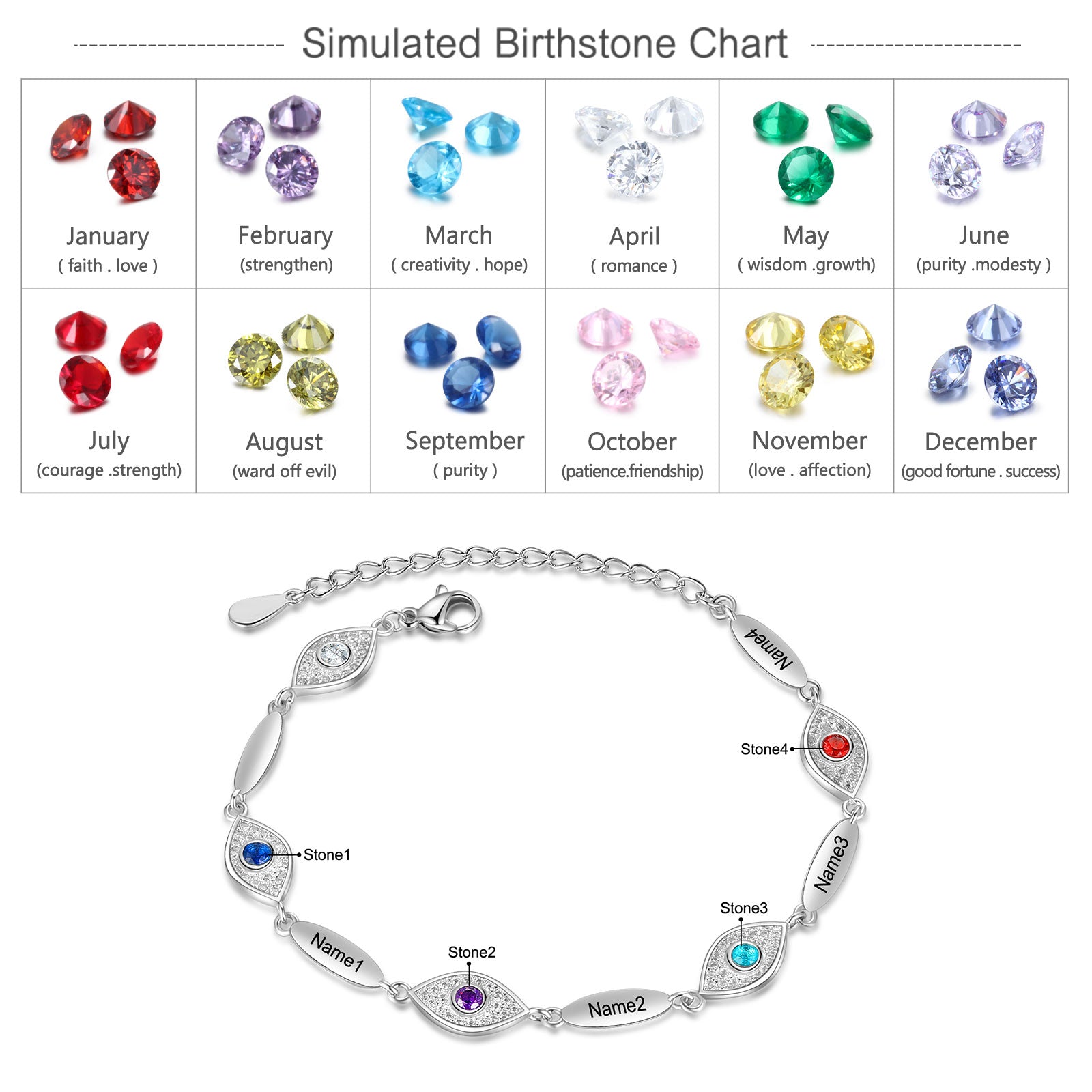 Personalized Evil Eye Bracelet