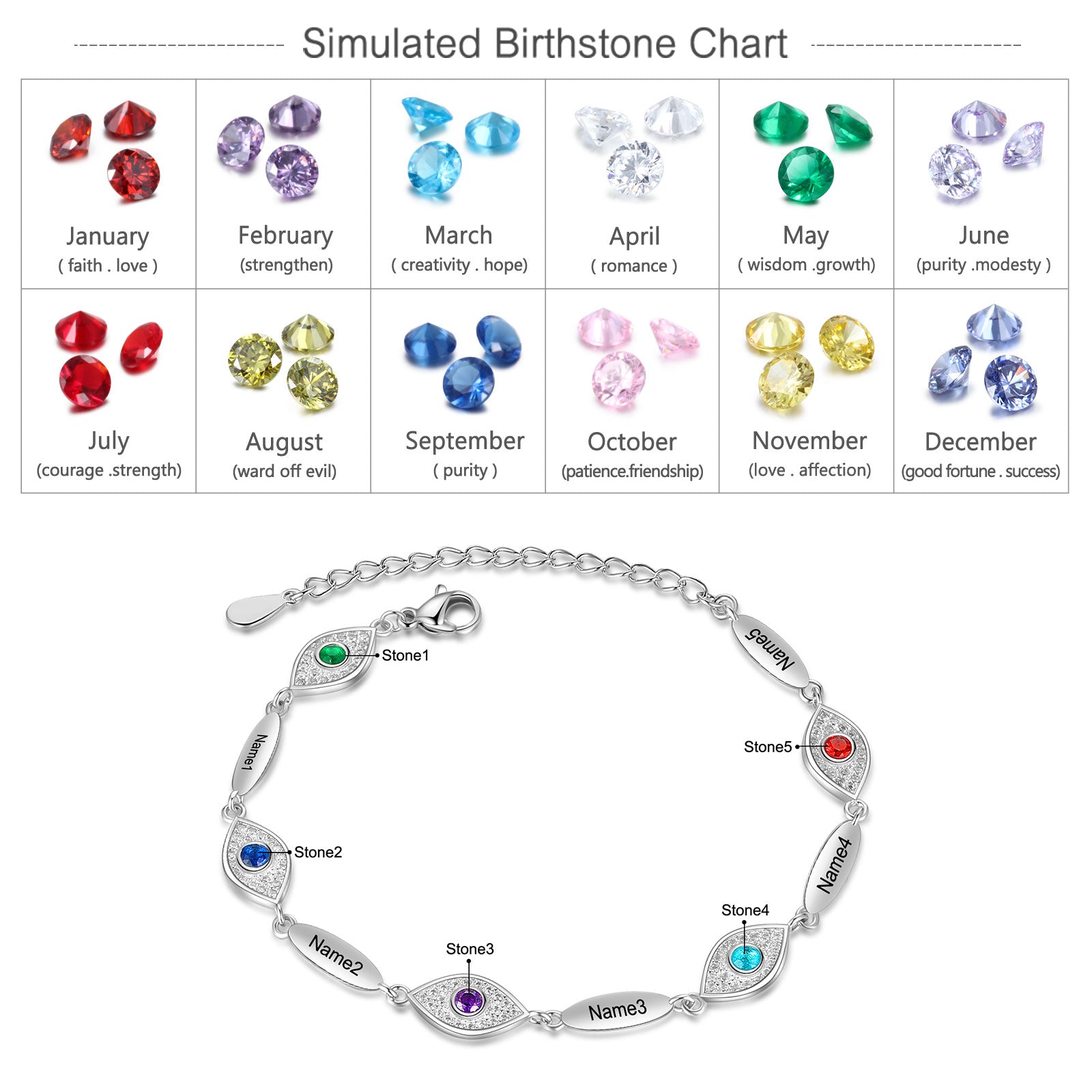 Personalized Evil Eye Bracelet