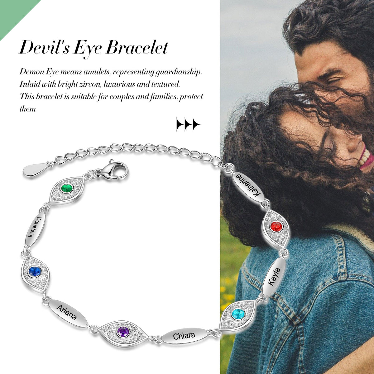 Personalized Evil Eye Bracelet