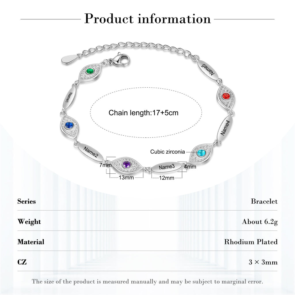 Personalized Evil Eye Bracelet