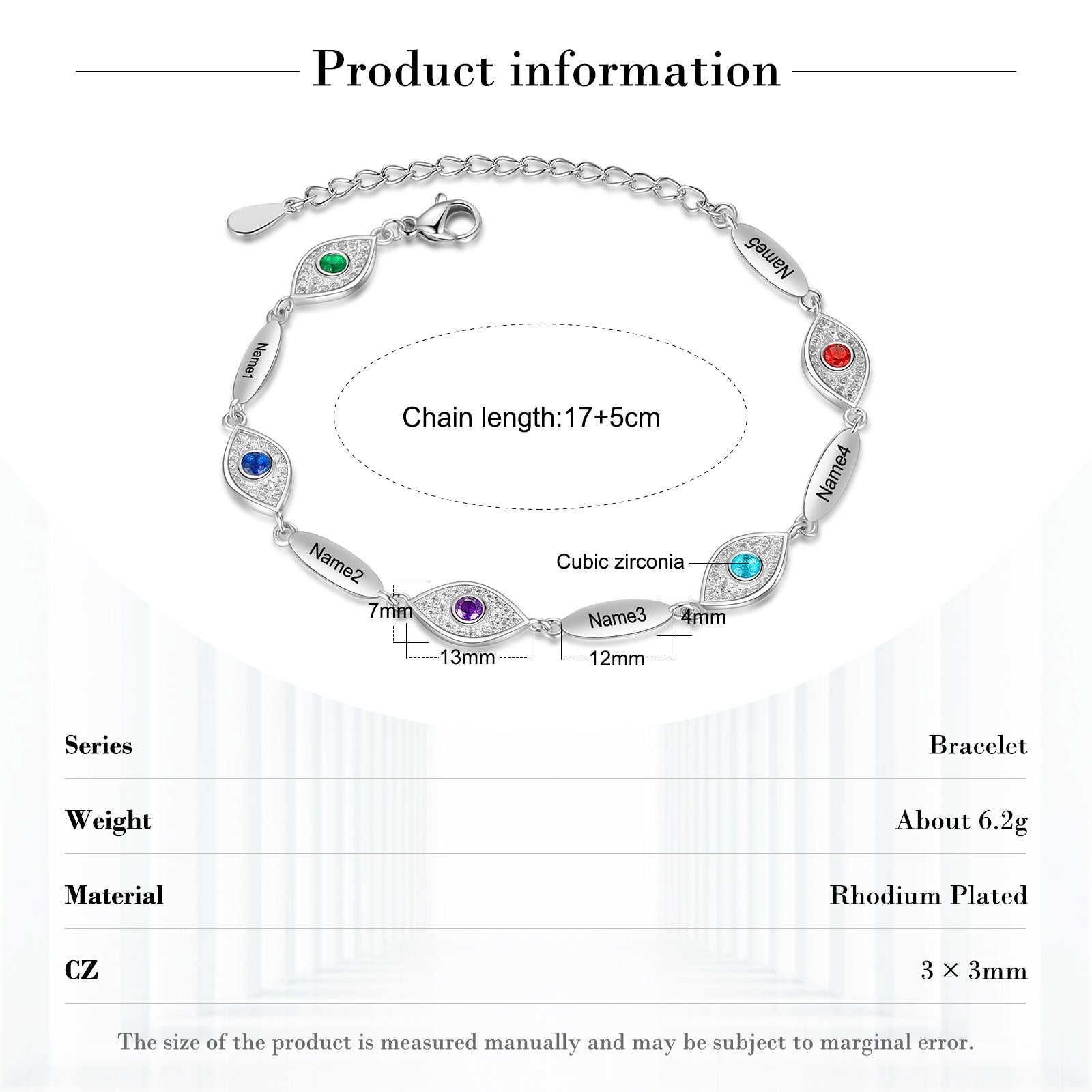 Personalized Evil Eye Bracelet