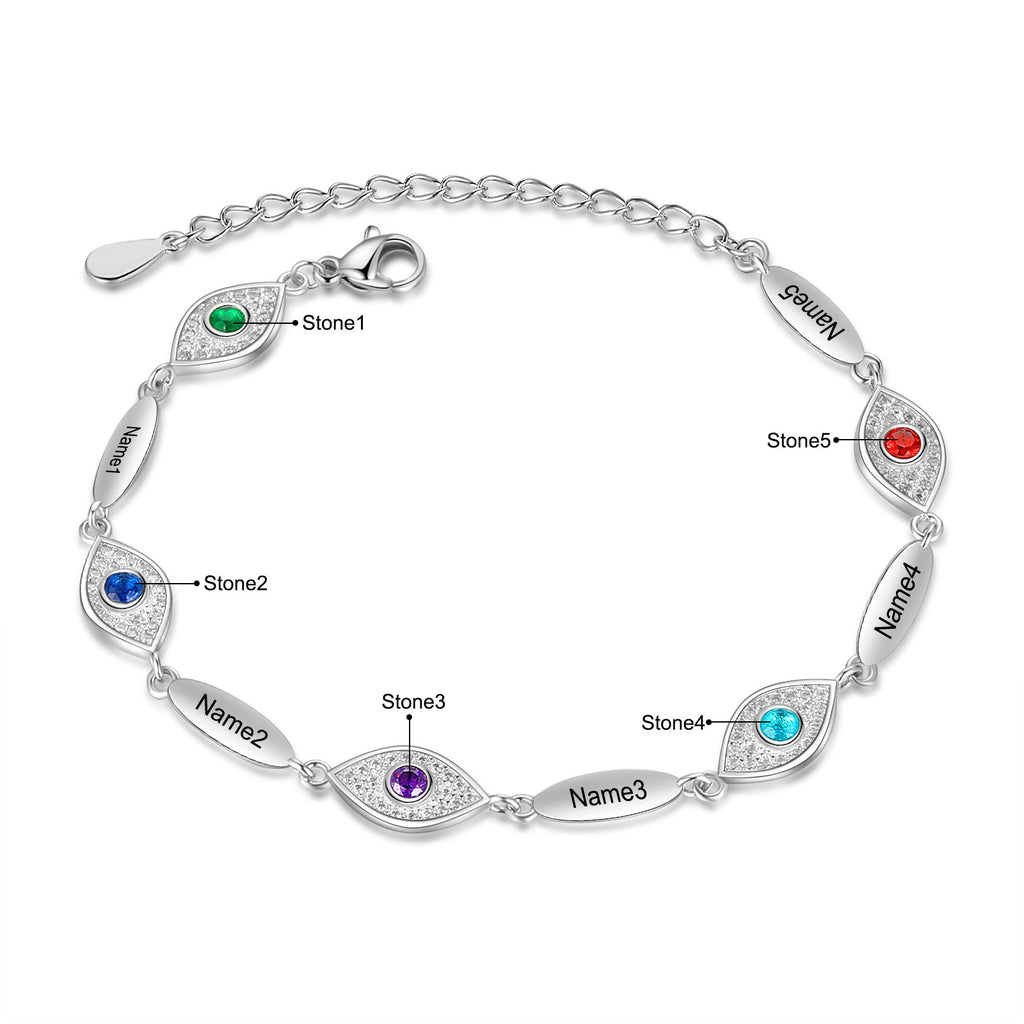 Personalized Evil Eye Bracelet