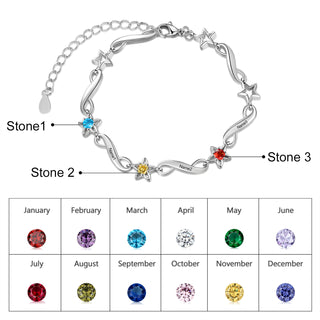 Rhodium Plated Birthstone Bracelet
