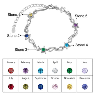 Rhodium Plated Birthstone Bracelet