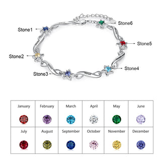Rhodium Plated Birthstone Bracelet