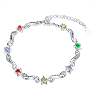 Rhodium Plated Birthstone Bracelet