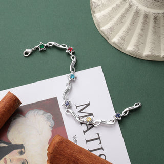 Rhodium Plated Birthstone Bracelet