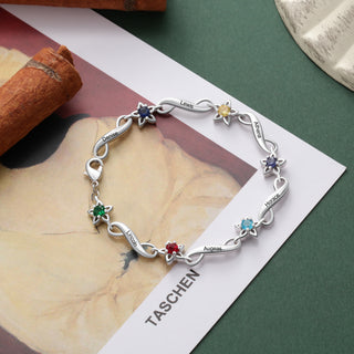 Rhodium Plated Birthstone Bracelet