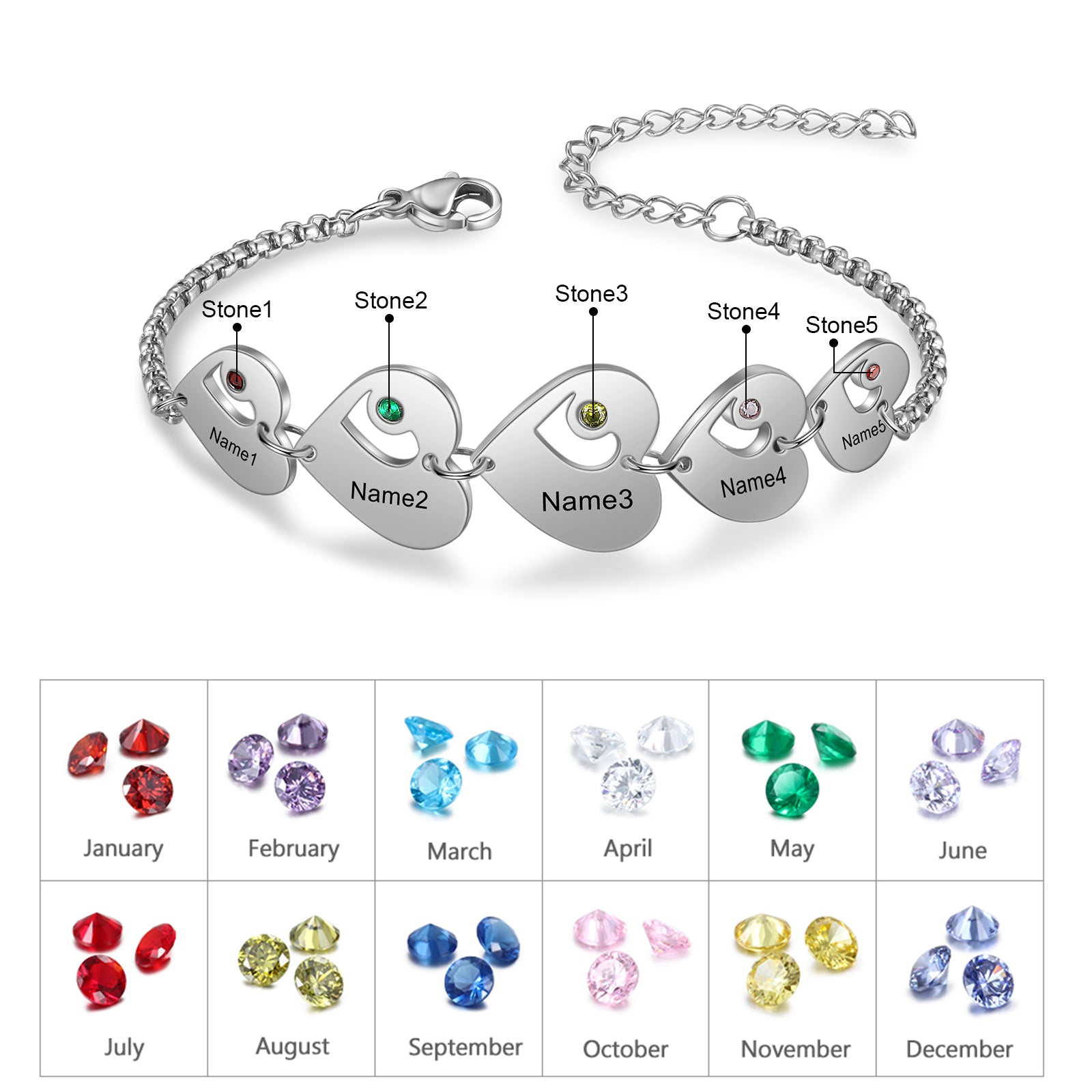 Stainless Steel Heart Bracelet