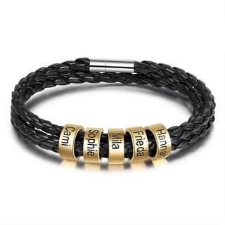 Custom Stainless Steal Leather Bracelet
