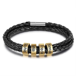 Custom Stainless Steal Leather Bracelet