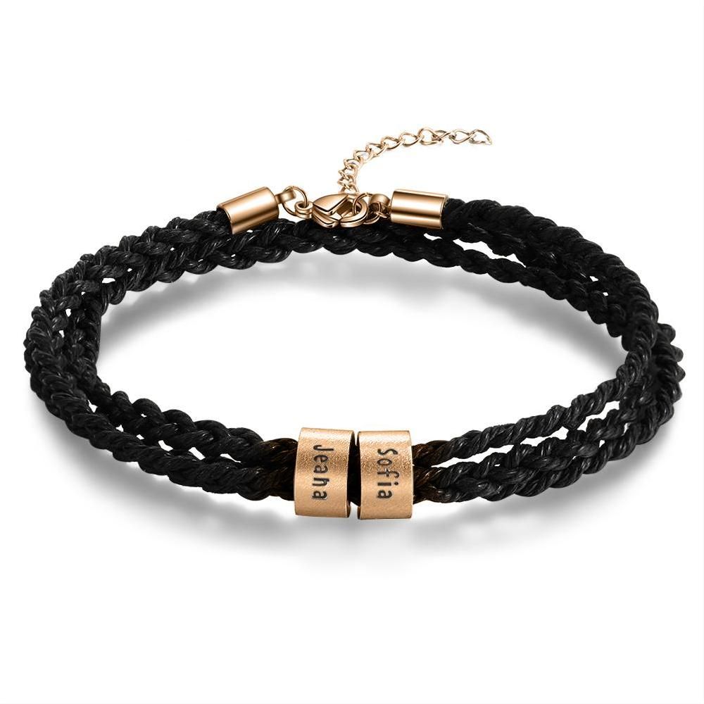 Custom Stainless Steel Leather Bracelet