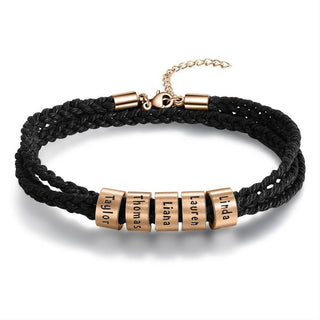 Custom Stainless Steel Leather Bracelet