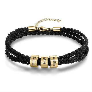 Custom Stainless Steel Leather Bracelet