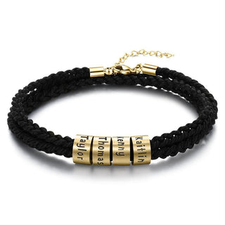Custom Stainless Steel Leather Bracelet
