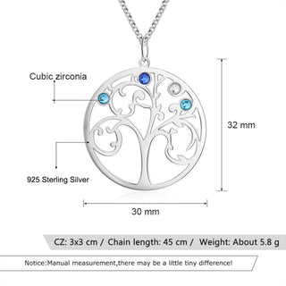 925 Sterling Silver Personalized Family Tree Name Necklace