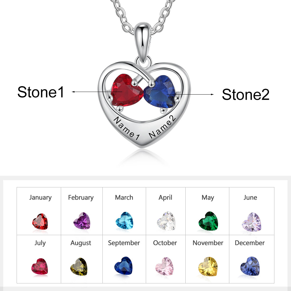 Rhodium Plated Heart Necklace
