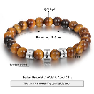 Personalized Natural Stone Bracelets-Tiger Eye Stone
