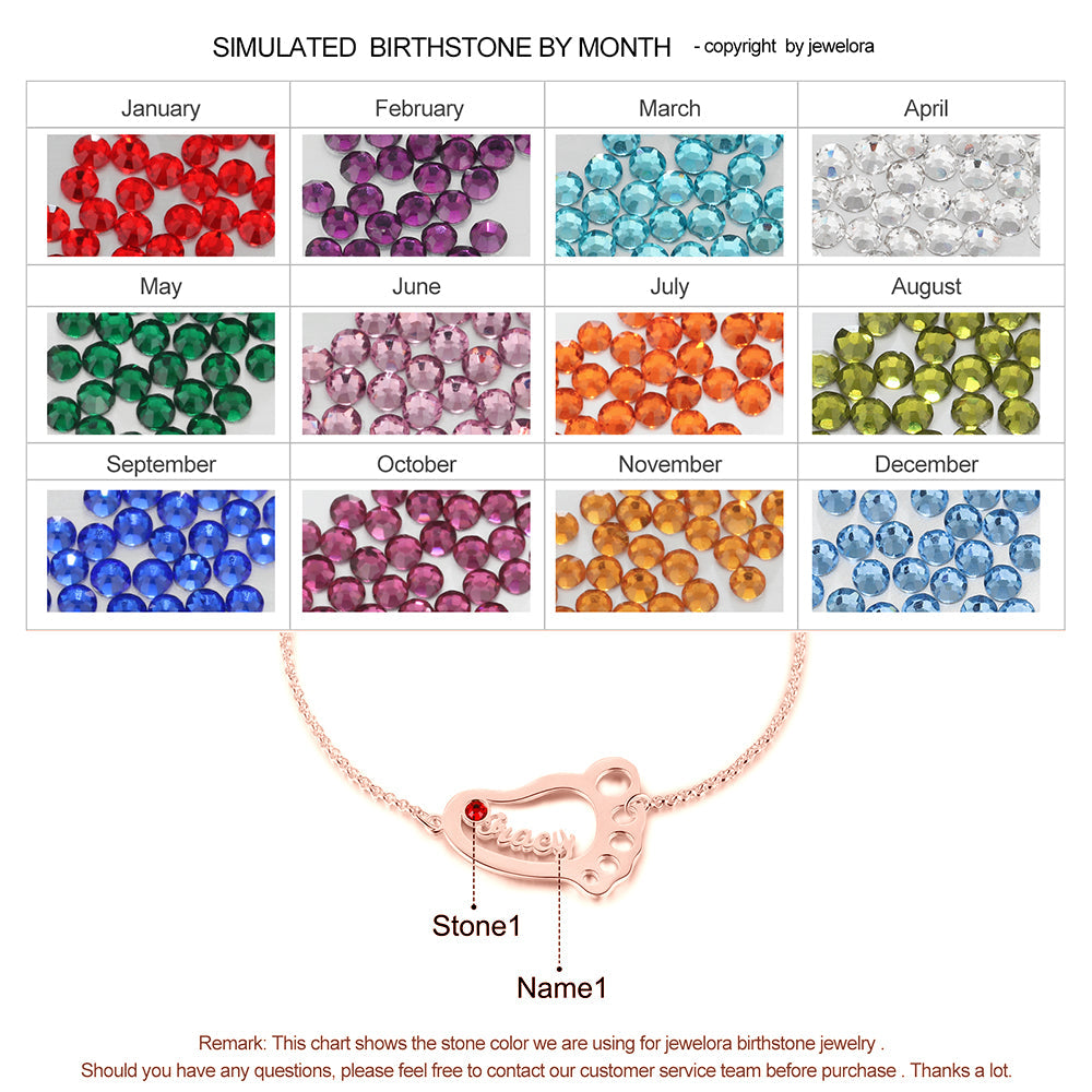 Rhodium Plated Baby Feet Bracelet