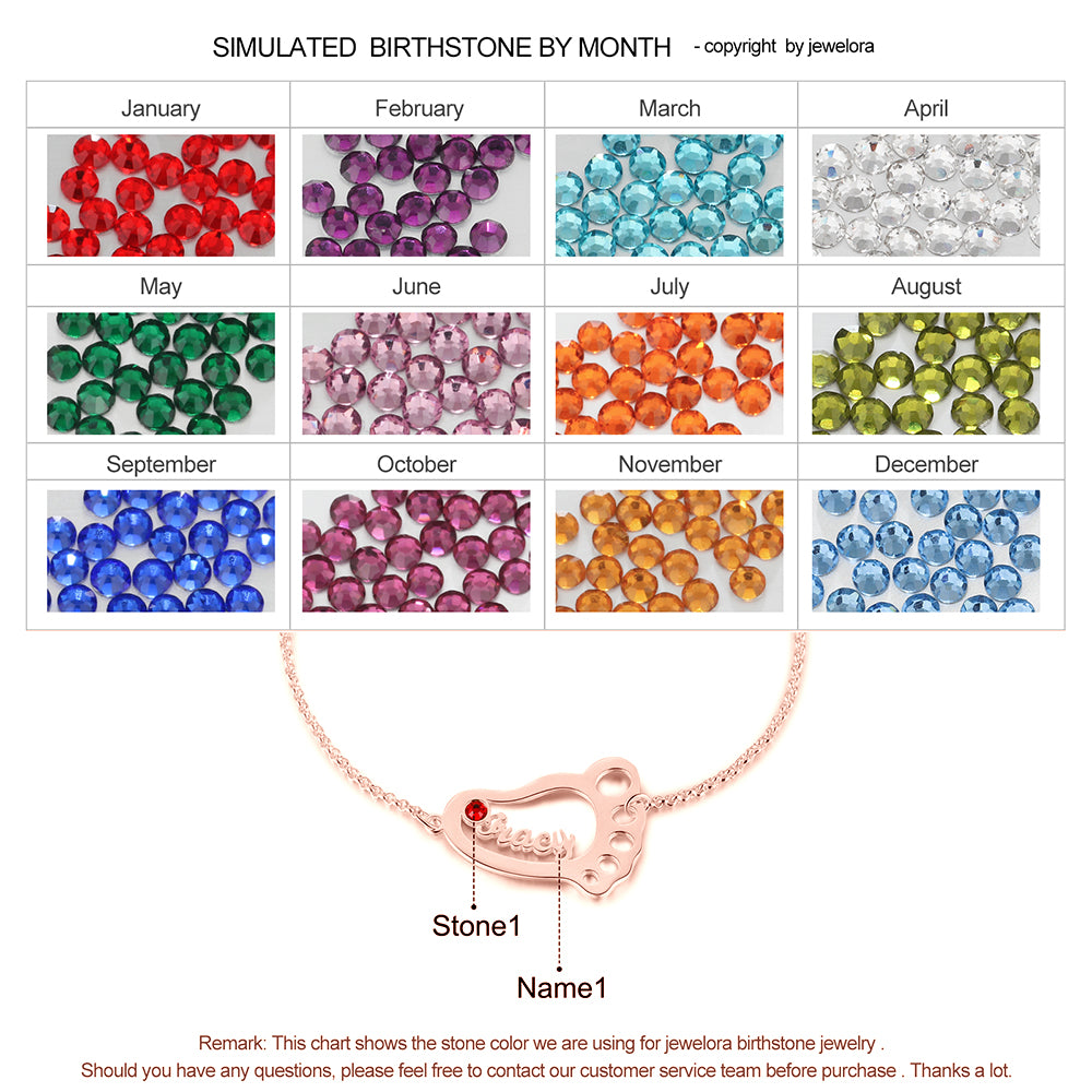 Rhodium Plated Baby Feet Bracelet
