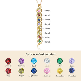Personalized Rhodium Plated Birthstone Necklace
