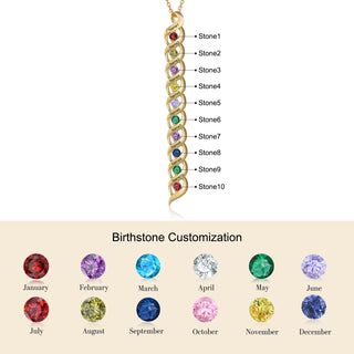 Personalized Rhodium Plated Birthstone Necklace