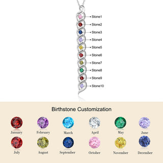 Personalized Rhodium Plated Birthstone Necklace