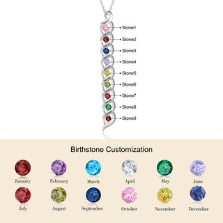 Personalized Rhodium Plated Birthstone Necklace