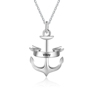 Personalized Name Anchor Necklace