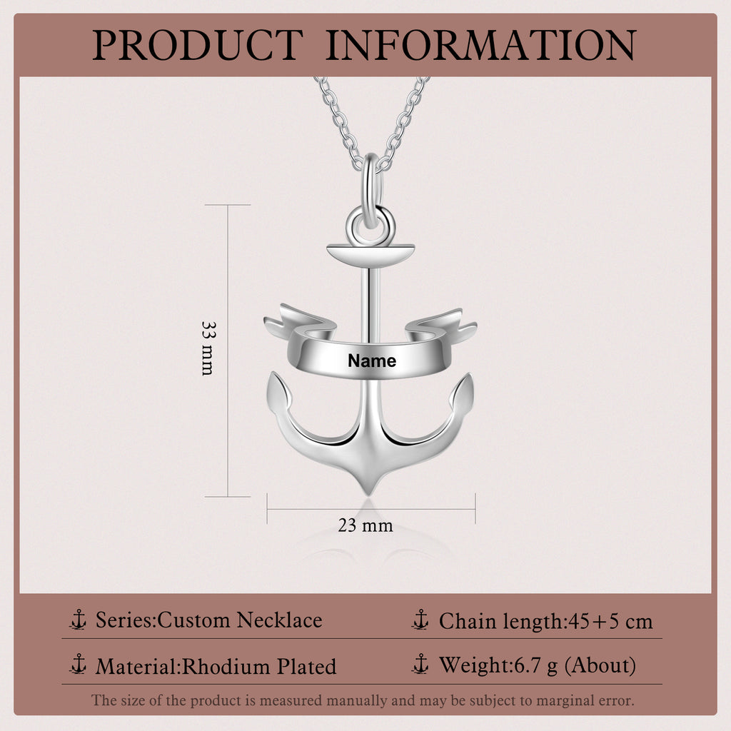 Personalized Name Anchor Necklace